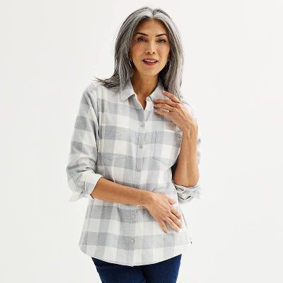 Women's Croft & Barrow® The Extra Soft Plaid Flannel Shirt