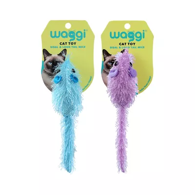 Waggi Cat Toy Sisal & Long Tile Mice Assorted