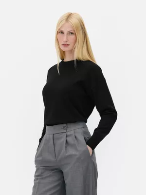 Jersey suave de cuello redondo