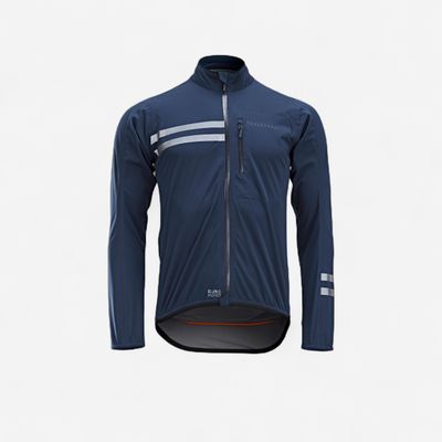 Regenjacke Rennrad langarm EDR Herren blau