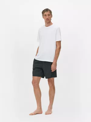 Pijama con pantalones cortos de popelina y camiseta