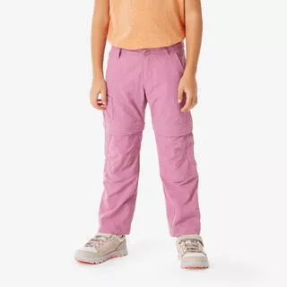 Pantaloni modulabili trekking bambina MH500 MODUL rosa