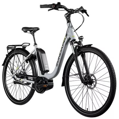 Zündapp X300 E Bike Damenfahrrad 155 - 180 cm Stadtrad Pedelec Bosch silber/gelb