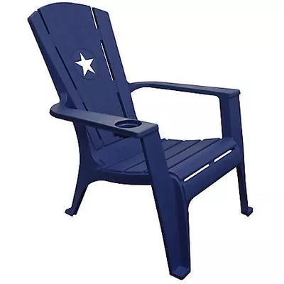 New!  Leigh Country Big Country Adirondack Chair with Star, Navy Blue