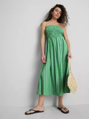 The Primark Scene | Vestido midi bandeau fruncido