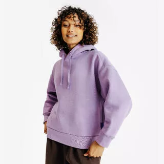 DECATHLON Felpa donna ELEMENTALS con cappuccio pesante lilla
