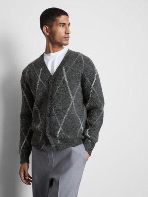 Cárdigan de punto con rombos Argyle de The Edit