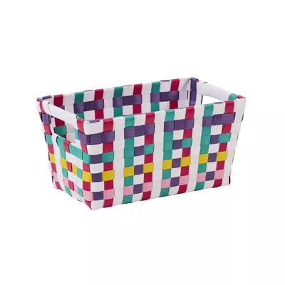 Kitsch Checks Plaited Plastic Basket S
