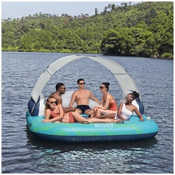 Bestway Hydro Force Sunny Lounge 5 Person Inflatable Island with Sunshade 2.8M x 2.57M x 81cm