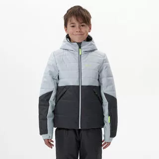 WEDZE Piumino sci bambino 180 WARM nero e grigio