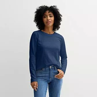 Petite Sonoma Goods For Life® Everyday Long Sleeve Crew Tee