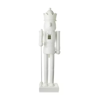 White Wooden Nutcracker Tabletop Decoration, 14.76 in, by Holiday Time