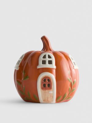 Adorno LED en forma de casita de calabaza