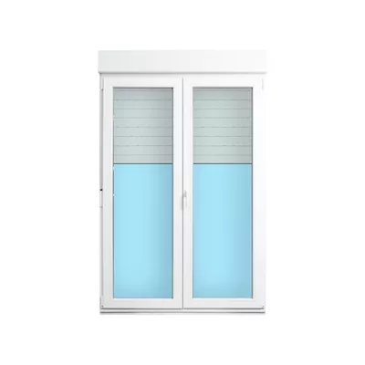 BALCONERA PVC OSCILOBATIENTE CON PERSIANA BLANCA 140X218CM