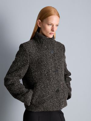 Chaqueta de cuello alto cepillada