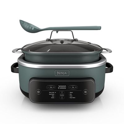Ninja 8-in-1 PossibleCooker Plus 7.5 Qt Multi-Cooker, Slow Cooker, Steamer, Dutch Oven, MC2000 Sage Green