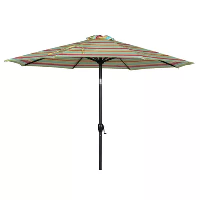 Mainstays 9' Multi Stripe Round Outdoor Tilting Market Patio Umbrella with Crank