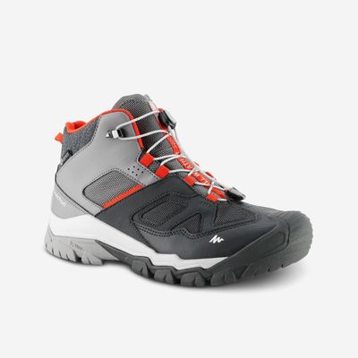 Wanderschuhe Crossrock halbh. wasserdicht Schnellschnürung Kinder Gr. 35–38 grau