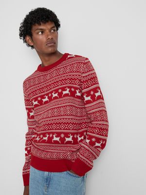 Jersey navideño con grecas alpinas y renos