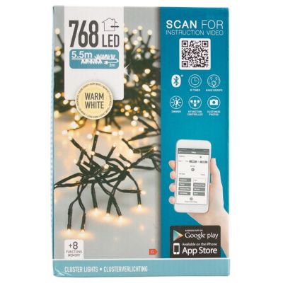 Klyngelyskæde, 5,5 m, 768 LED