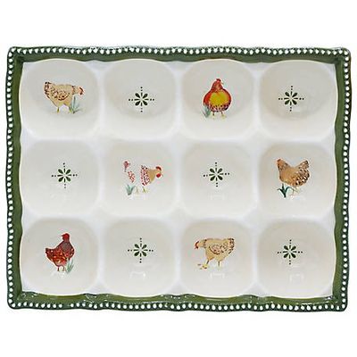 Red Shed 8.2 in. Ceramic Egg Holder