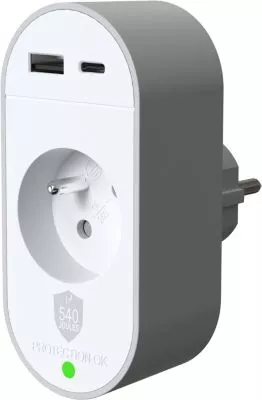 Câble alimentation FORCE POWER 1 prise + USB-A + C 540J EU