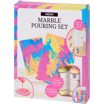 Akrylové barvy - mramorovací sada Craft World