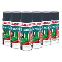 Baufix Buntlack-Spray, 6er-Set - Anthrazit