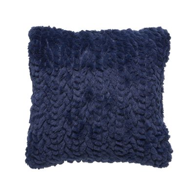 Cushion Bunny Braid Fur Purple/Navy 40cm