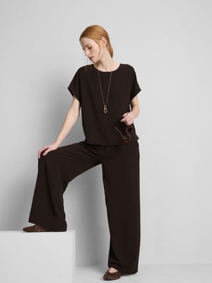 Pantalones de pernera ancha con cintura elástica