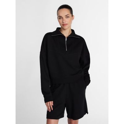 Athletic Works Women's and Women's Plus Quarter-Zip Sweatshirt, Midweight, Size XS-4X
