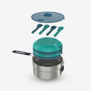 Gavetta campeggio 100 inox | 4 persone | 18 elementi.