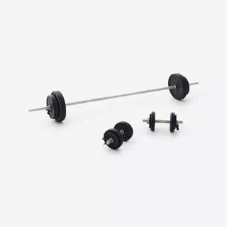CORENGTH Kit manubri e bilanciere bodybuilding 93kg