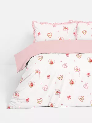 Set de funda nórdica doble con corazones de crochet