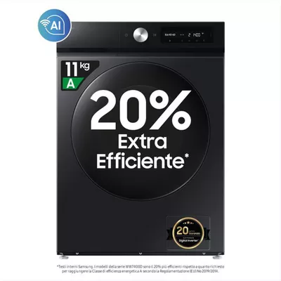 SAMSUNG - Lavatrice WW11DB7B94GBU3 11 Kg Classe A-NERO