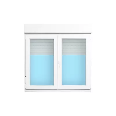 VENTANA PVC OSCILOBATIENTE CON PERSIANA BLANCA 140X138CM