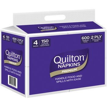 Quilton 2 Ply White Napkin 600 Pack