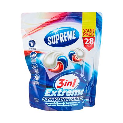 Supreme Dishwasher Tablets 3 In 1 Extreme 28pk