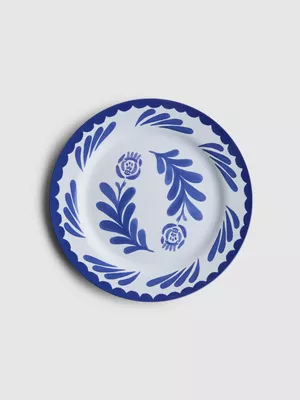 Pack de 2 platos de postre con flores mediterráneas