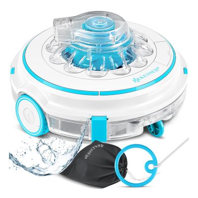 KESSER® Poolroboter Poolreiniger Akku Aqua-9000 inkl. Transporttasche Pool Roboter für bis 80m² Pools, Li-Ion Akku max. 75 min, Kabellos Poolsauger Bodenreinigung Vollautomatisch Bodensauger