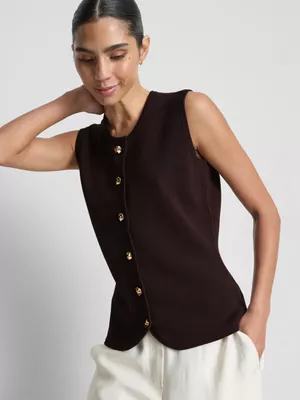 Chaleco de punto con botones