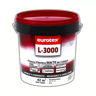 PINTURA PLASTICA BLANCO ROTO MATE 4L L3000