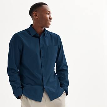 Men's FLX Tech Mesh Slim-Fit Long Sleeve Button-Down