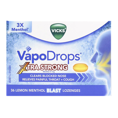 Vicks Xtra Strong Lemon Menthol 36pk