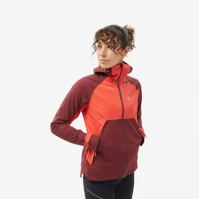 QUECHUA Wanderjacke Damen wasserdicht Bergwandern - MH500 rot