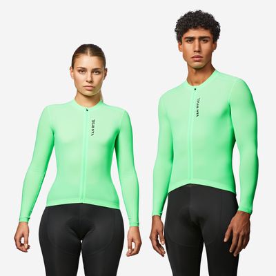Radtrikot Rennrad langarm Sommer RCR 2 Unisex Grün