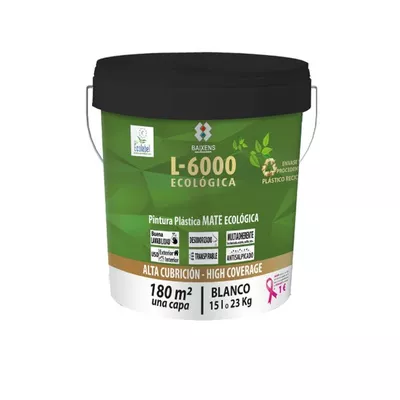 PINTURA PLASTICA BLANCA MATE 15L L6000