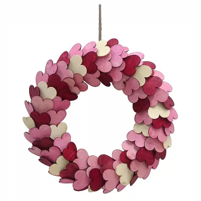 Celebrate Together Valentine's Day Wood Heart Round Wreath