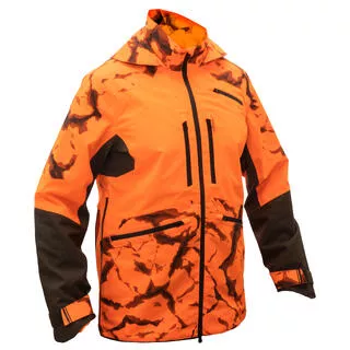 SOLOGNAC Giacca caccia resistente impermeabile SUPERTRACK 900 LIGHT arancione fluo