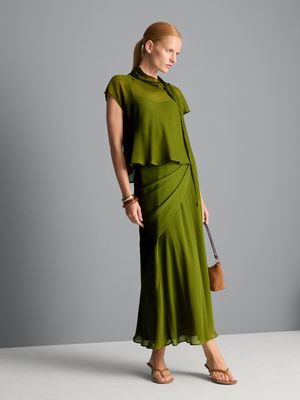 Falda midi con lazada